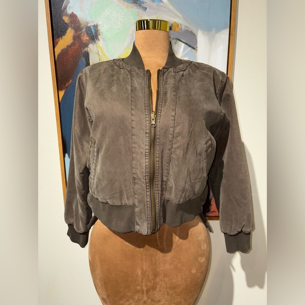 Chic Gray Bomber Jacket for Women
